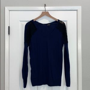 EXPRESS Lace Sweater Navy
